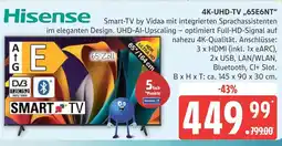 Marktkauf Hisense 4k-uhd-tv „65e6nt“ Angebot