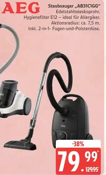 Marktkauf Aeg staubsauger „ab31c1gg“ Angebot