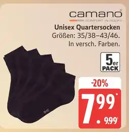 Marktkauf Camano unisex quartersocken Angebot