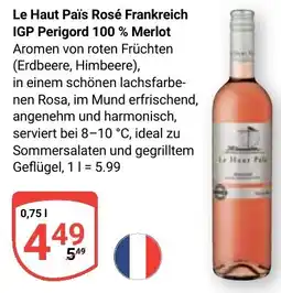Globus Le Haut Païs Rosé Frankreich IGP Perigord 100 % Merlot Angebot