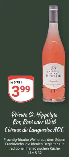 Globus Prieuré St. Hippolyte Rot, Rosé oder Weiß Coteaux du Languedoc AOC Angebot