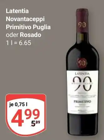 Globus Latentia Novantaceppi Primitivo Puglia oder Rosado Angebot
