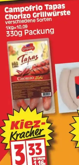 Edeka Campofrio Tapas Chorizo Grillwürste 330g Angebot