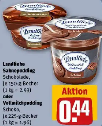 REWE Landliebe Sahnepudding oder Vollmilch pudding Angebot