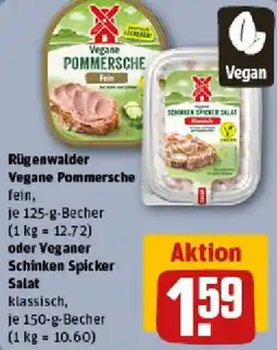 REWE Rügenwalder Vegane Pommersche oder Veganer Schinken Spicker Salat Angebot