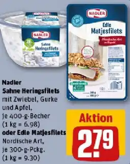 REWE Nadler Sahne Heringsfilets oder Edle Matjesfilets Angebot