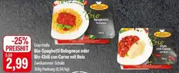 Feneberg Gourmella Bio-Spaghetti Bolognese oder Bio-Chili con Carne mit Reis Angebot