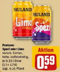 REWE Paulaner Spezi oder Limo Angebot