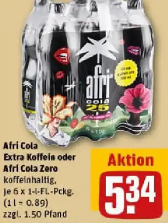 REWE Afri Cola Extra Koffein oder Afri Cola Zero Angebot