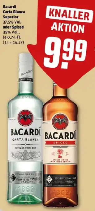 REWE Bacardi Carta Blanca Superior oder Spiced Angebot