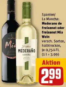 REWE Mederano de Freixenet oder Freixenet Mia Wein Angebot