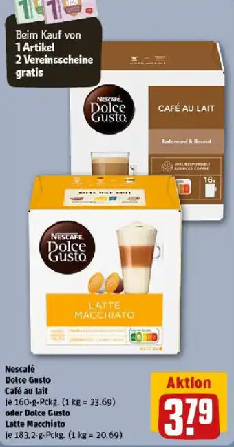 REWE Nescafé Dolce Gusto Café au lait oder Dolce Gusto Latte Macchiato Angebot
