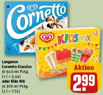 REWE Langnese Cornetto Classico oder Kids Mix Angebot