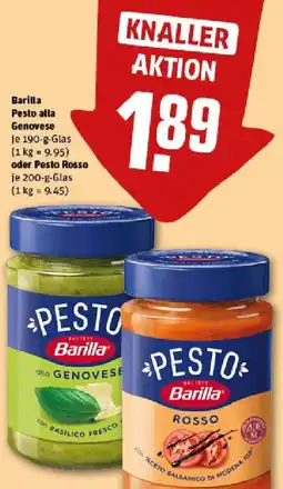 REWE Barilla Pesto alla Genovese oder Pesto Rosso Angebot