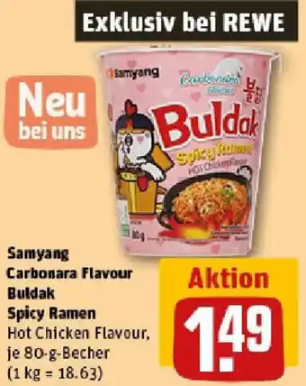 REWE Samyang Carbonara Flavour Buldak Spicy Ramen Angebot