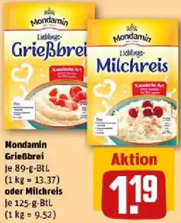 REWE Mondamin Grießbrei oder Milchreis Angebot