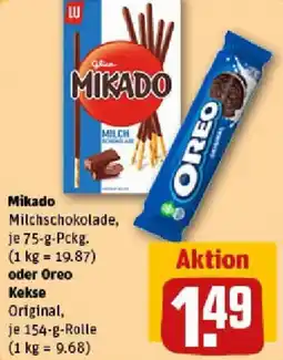 REWE Mikado oder Oreo Kekse Angebot