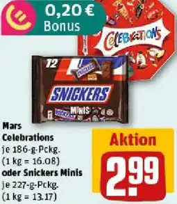 REWE Mars Celebrations oder Snickers Minis Angebot