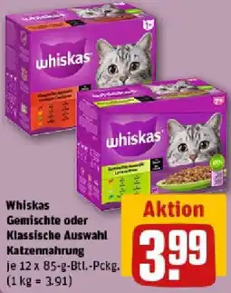 REWE Whiskas Gemischte oder Klassische Auswahl Katzennahrung Angebot
