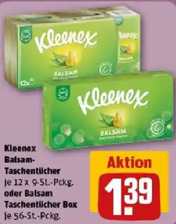 REWE Kleenex Balsam Taschentücher oder Balsam Taschentücher Box Angebot