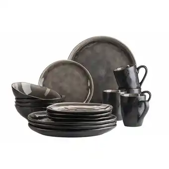 Netto Marken-Discount Mäser Geschirr-Set, Keramik Niara Organic Braun / Schwarz Angebot