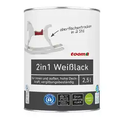 toom Baumarkt toom 2in1 Weißlack seidenmatt 2,5 l Angebot