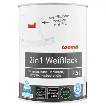 toom Baumarkt toom 2in1 Weißlack matt 2,5 l Angebot
