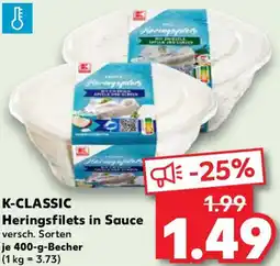 Kaufland K-CLASSIC Heringsfilets in Sauce Angebot