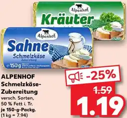Kaufland ALPENHOF Schmelzkäse Zubereitung Angebot