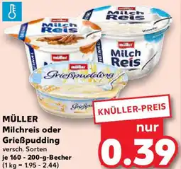 Kaufland MÜLLER Milchreis oder Grießpudding Angebot