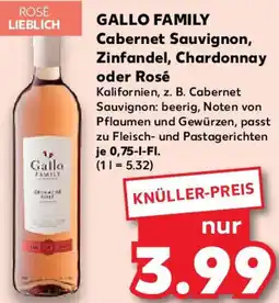 Kaufland GALLO FAMILY Cabernet Sauvignon, Zinfandel, Chardonnay oder Rosé Angebot