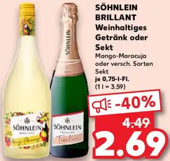Kaufland SÖHNLEIN BRILLANT Weinhaltiges Getränk oder Sekt Angebot