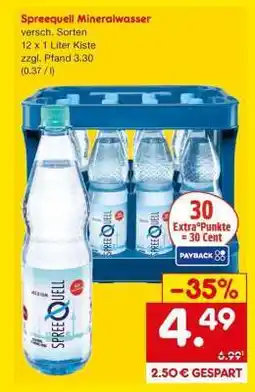 Netto Marken-Discount Spreequell Mineralwasser Angebot