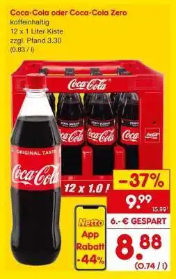 Netto Marken-Discount Coca-Cola oder Coca-Cola Zero Angebot