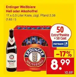 Netto Marken-Discount Erdinger Weißbiere Hell oder Alkoholfrei Angebot