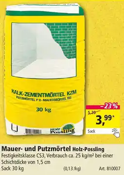 Holz Possling Mauer- und Putzmörtel Holz-Possling Angebot
