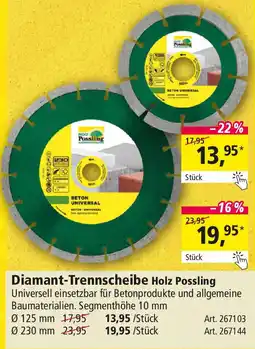 Holz Possling Diamant-Trennscheibe Holz Possling Angebot