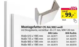 Holz Possling Montagefutter CPL RAL 9003 weiß Angebot