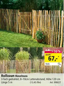 Holz Possling Rollzaun Haselnuss Angebot