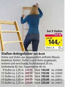 Holz Possling Stufen-Anlegeleiter mit Brett Angebot