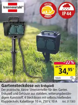 Holz Possling Brennenstuhl Gartensteckdose mit Erdspieẞ Angebot