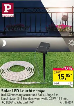 Holz Possling Paulmann Solar LED Leuchte Stripe Angebot