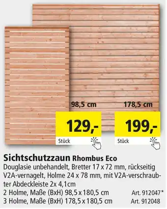 Holz Possling Sichtschutzzaun Rhombus Eco Angebot