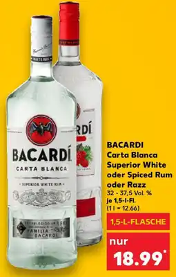 Kaufland BACARDI Carta Blanca Superior White oder Spiced Rum oder Razz Angebot