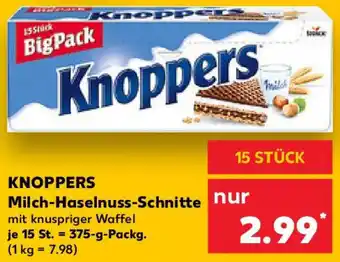 Kaufland KNOPPERS Milch-Haselnuss-Schnitte Angebot