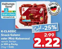 Kaufland K-CLASSIC Snack-Salami oder Mini-Kabanossi Angebot