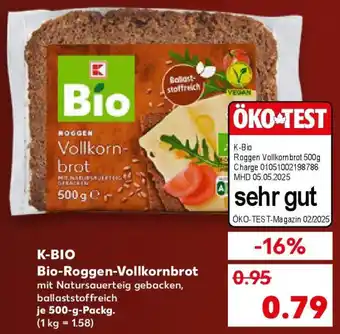 Kaufland K-BIO Bio-Roggen-Vollkornbrot Angebot