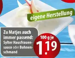 Famila Nord Ost Sylter Hausfrauensauce oder Bohnenschmand Angebot