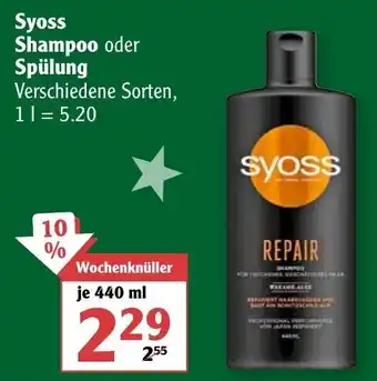 Globus Syoss Shampoo Spülung 1l Angebot