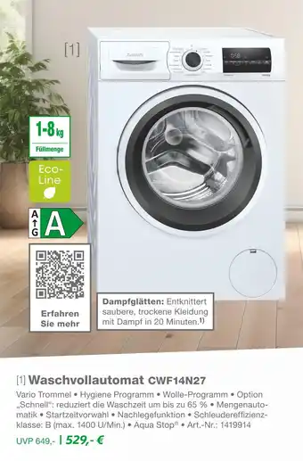 EP Constructa waschvollautomat cwf14n27 Angebot